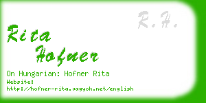 rita hofner business card